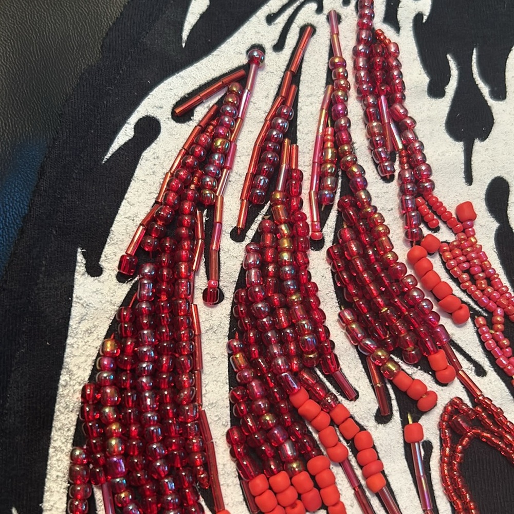 #124 Faux leather hand beaded jacket - Picture 6 of 16